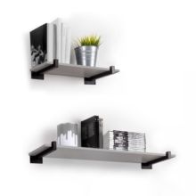 Emuca Jeu de supports pour étagères en bois Shelf droit avec tube carré, Acier, Peint en noir - Item3