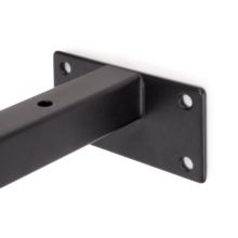 Emuca Juego de soportes para estante de madera Shelf recto de tubo cuadrado, Acero, Pintado negro - Ítem5