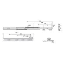 Emuca Juego de guías de bolas para cajones con extracción total, altura 45mm, longitud 400mm, Acero, Cincado - Ítem4