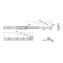 Emuca Juego de guías de bolas para cajones con extracción total, altura 45mm, longitud 450mm, Acero, Cincado - Ítem5