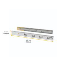 Emuca Juego de guías de bolas para cajones con extracción total y cierre suave, altura 45mm, logitud 450mm, Acero, Cincado - Ítem10