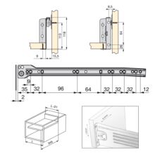 Emuca Kit cajón de cocina Ultrabox, altura 118 mm, prof. 350 mm, Acero, Gris metalizado - Ítem1