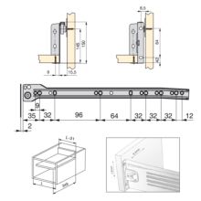 Emuca Kit cajón de cocina Ultrabox, altura 150 mm, prof. 350 mm, Acero, Gris metalizado - Ítem1