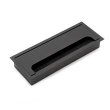 Emuca Pasacables para mesa Quadrum, rectangular, 269x80mm, para encastrar, Aluminio, Pintado negro - Ítem2