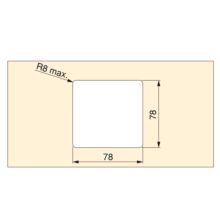 Emuca Passe-câbles table, carré, 85 x 85 mm, pour encastrer, Plastique, Blanc - Item1