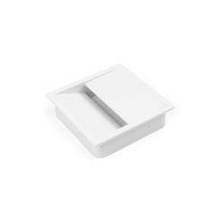 Emuca Passe-câbles table, carré, 85 x 85 mm, pour encastrer, Plastique, Blanc