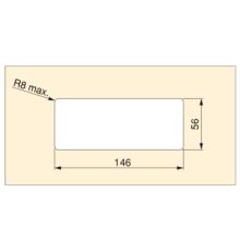 Emuca Passe-câbles table, rectangulaire, 152 x 61 mm, pour encastrer, Plastique, Chromé - Item2