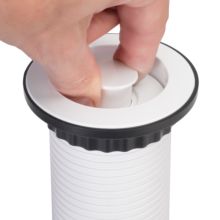 Emuca Multiconector extraíble Vertikal, 3 enchufes tipo Schuko, 1 USB tipo A, 2 USB tipo C, Plástico y Aluminio, Pintado blanco - Ítem1