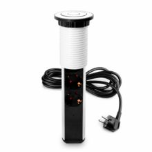Emuca Multiconector extraíble Vertikal, 3 enchufes tipo Schuko, 1 USB tipo A, 2 USB tipo C, Plástico y Aluminio, Pintado blanco - Ítem4