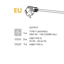 Emuca Multiconnecteur Atom 14 pour bureau, EU, Peint en noir, Acier et Plastique et Aluminium. - Item4