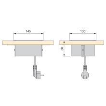 Emuca Multiconnecteur Atom 14 pour bureau, EU, Peint en noir, Acier et Plastique et Aluminium. - Item2