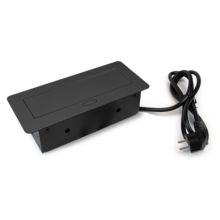 Emuca Multiconector para escritorio Atom 26 Lite, 225x111mm, 2 enchufes tipo Schuko, 1 USB tipo A, 1USB tipo C, Zamak-Acero-Plástico, Negro - Ítem3