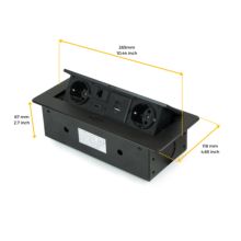 Emuca Multiconnecteur Atom 26 A+C pour bureau, EU, Peint en noir, Acier et Plastique et Zamak. - Item3