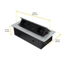 Emuca Multiconnecteur Atom 26 A+C pour bureau, EU, Peint en aluminium, Acier et Plastique et Zamak. - Item5