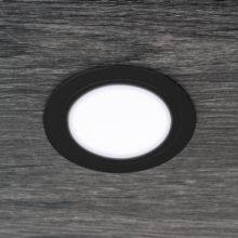 Emuca Luminaria LED Mizar para empotrar en muebles sin necesidad de convertidor (AC 230V 50Hz), 84, Pintado negro - Ítem5