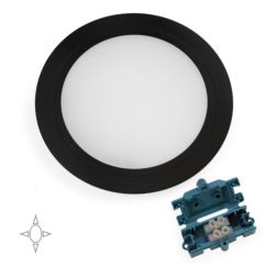 Emuca Luminaire LED Mizar pour encastrement dans des meubles sans besoin de convertisseur (AC 230V 50Hz), 84, Peint en noir