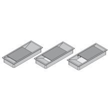 Emuca Lot de 5 passe-câbles de table Plaswire 152, rectangulaires, 146x56mm, encastrés, Plastique, Blanc - Item3