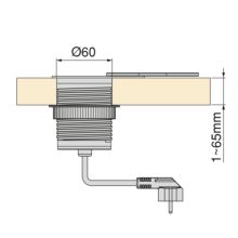 Emuca Multiconnecteur Vertikal Flat 60, Acier inoxydable, Acier et Plastique. - Item2
