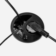Emuca Multiconector Circle 80, diámetro 80mm, 1 enchufe tipo Schuko, 1 USB tipo A, 1 USB tipo C, Plástico, Pintado negro - Ítem6