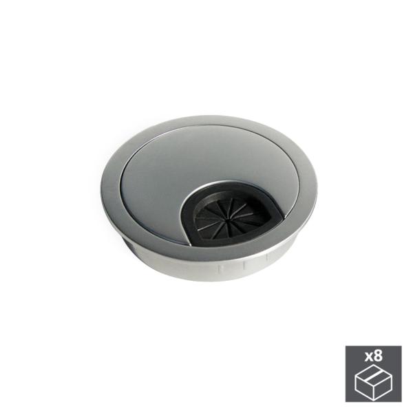 Lote de 8 pasacables Circum Emuca D. 60 mm para encastrar de zamac acabado cromado mate