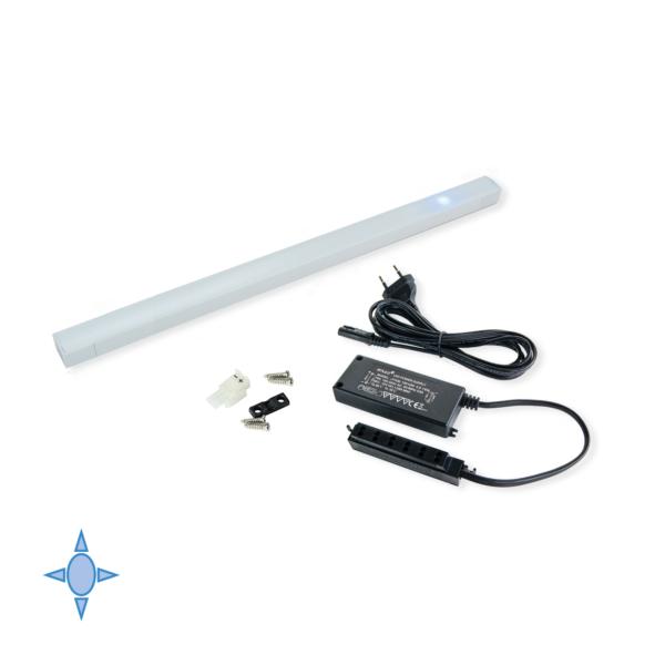 Emuca Aplique LED, 550 mm, sensor táctil, Luz blanca fría, Aluminio y plástico