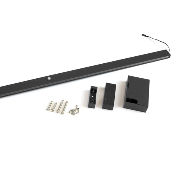 Emuca Barra para armario con luz LED Castor, batería extraible y sensor de movimiento, L708mm, Plástico y aluminio, Pintado negro texturizado