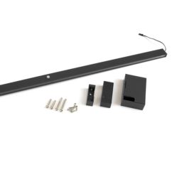 Emuca Barra para armario con luz LED Castor, batería extraible y sensor de movimiento, L858mm, Plástico y aluminio, Pintado negro texturizado