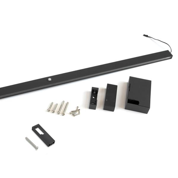 Emuca Barra para armario con luz LED Castor, batería extraible y sensor de movimiento, L1.158mm, Plástico y aluminio, Pintado negro texturizado