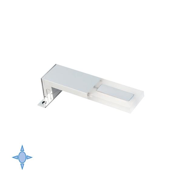 Emuca Applique LED pour miroir de salle de bain Sagitarius 40 mm (AC 230V 50Hz), 5 W, Chromé, Plastique et Aluminium