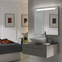 Emuca Espejo de baño Pegasus con iluminación LED frontal, rectangular 600x700mm, AC 230V 50Hz, 6W, Aluminio y Cristal - Ítem4