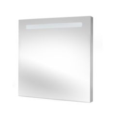 Emuca Miroir de salle de bain Pegasus avec éclairage frontal LED, rectangular 600 x 700 mm, AC 230V 50Hz, 6 W, Aluminium et Verre.