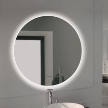 Emuca Espejo de baño Cassiopeia con iluminación LED decorativa, diámetro 60cm, AC 230V 50Hz, 20W y 12W, Aluminio y Cristal - Ítem5