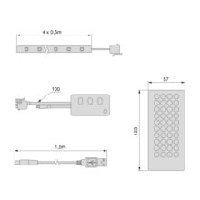 Emuca Kit de tira LED RGB Octans USB con control remoto y control WIFI mediante APP (5V DC), 4 x 0,5 m, Plástico - Ítem3