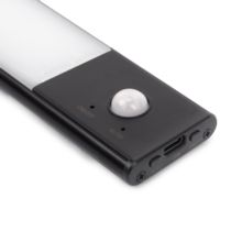 Emuca Luminaire LED Kaus Black rechargeable par USB avec détecteur de mouvement, 240mm, Peint en noir - Item2