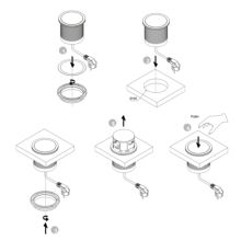 Emuca Multiconector extraíble Vertikal Push diámetro 100mm, 3 enchufes tipo Schuko, 1 USB tipo A, 1 USB tipo C, Acero y Plástico, Pintado blanco - Ítem8