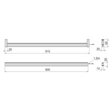 Emuca Kit de barra para armario Luxe, tira LED 4,5x8 Neonlynx V, sensor de movimiento RF Smart y convertidor Smart (24V DC), longitud 900mm, Luz blanca cálida 2.700K, Plástico y Aluminio, Pintado negro texturizado - Ítem12