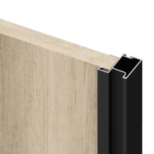 Emuca Kit de quincaillerie pour armoire à 2 portes coulissantes avec fermeture souple Placard 74, profil aigu, épaisseur 16mm, panneaux non inclus, Peint en Noir - Item2