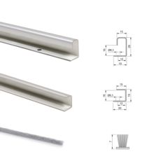 Emuca Kit de Neco 2 portes coulissantes à fermeture soupleKit de quincaillerie de penderie, épaisseur 16mm, panneaux non inclus, Gris Métallique - Item4