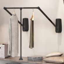 Emuca Penderie rabattable pour armoire Hang mural, 600-830mm, Acier et Plastique, Peint en noir - Item2