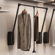 Emuca Penderie rabattable pour armoire Hang mural, 600-830mm, Acier et Plastique, Peint en noir - Item3