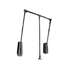 Emuca Penderie rabattable pour armoire Hang mural, 600-830mm, Acier et Plastique, Peint en noir