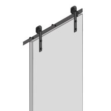 Emuca Kit de herrajes para una puerta corredera colgada de madera Barn, Sin cierre suave, tableros no incluidos, Acero y Plástico, Pintado negro - Ítem10