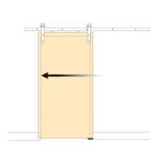 Emuca Kit de herrajes para una puerta corredera colgada de madera Barn, Sin cierre suave, tableros no incluidos, Acero y Plástico, Pintado negro - Ítem12