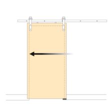 Emuca Kit de herrajes para una puerta corredera colgada de madera Barn, Sin cierre suave, tableros no incluidos, Acero y Plástico, Pintado negro - Ítem1