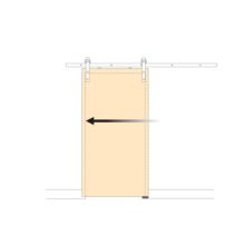 Emuca Kit de herrajes para una puerta corredera colgada de madera Barn, Sin cierre suave, tableros no incluidos, Acero y Plástico, Pintado negro - Ítem2