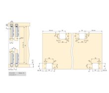 Emuca Kit de ferrures pour Flow 2 portes coulissantes et armoire à fermeture souple avec rails encastrés 2,35m, panneaux non inclus, Anodisé mat - Item1