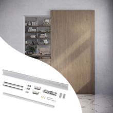 Emuca Kit de herrajes para una puerta corredera colgada de madera Wall con cierre suave, Acero y Aluminio y Plástico - Ítem9