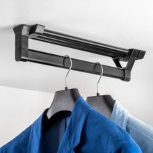 Emuca Porte-vêtements extractible pour armoire Peint en noir, Aluminium. - Item4