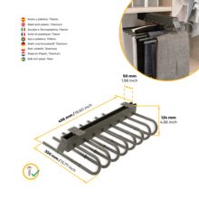 Emuca Porte-pantalons extractible, Droite, Acier et Plastique, Titane - Item3
