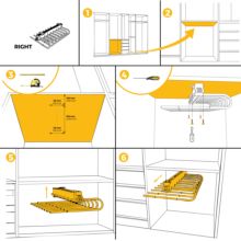 Emuca Porte-pantalons extractible, Droite, Acier et Plastique, Titane - Item4